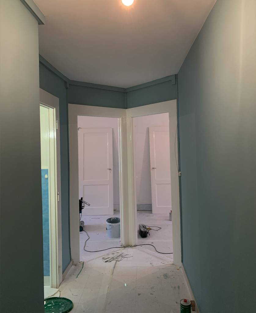 Interior painting in a beautiful shade of green.